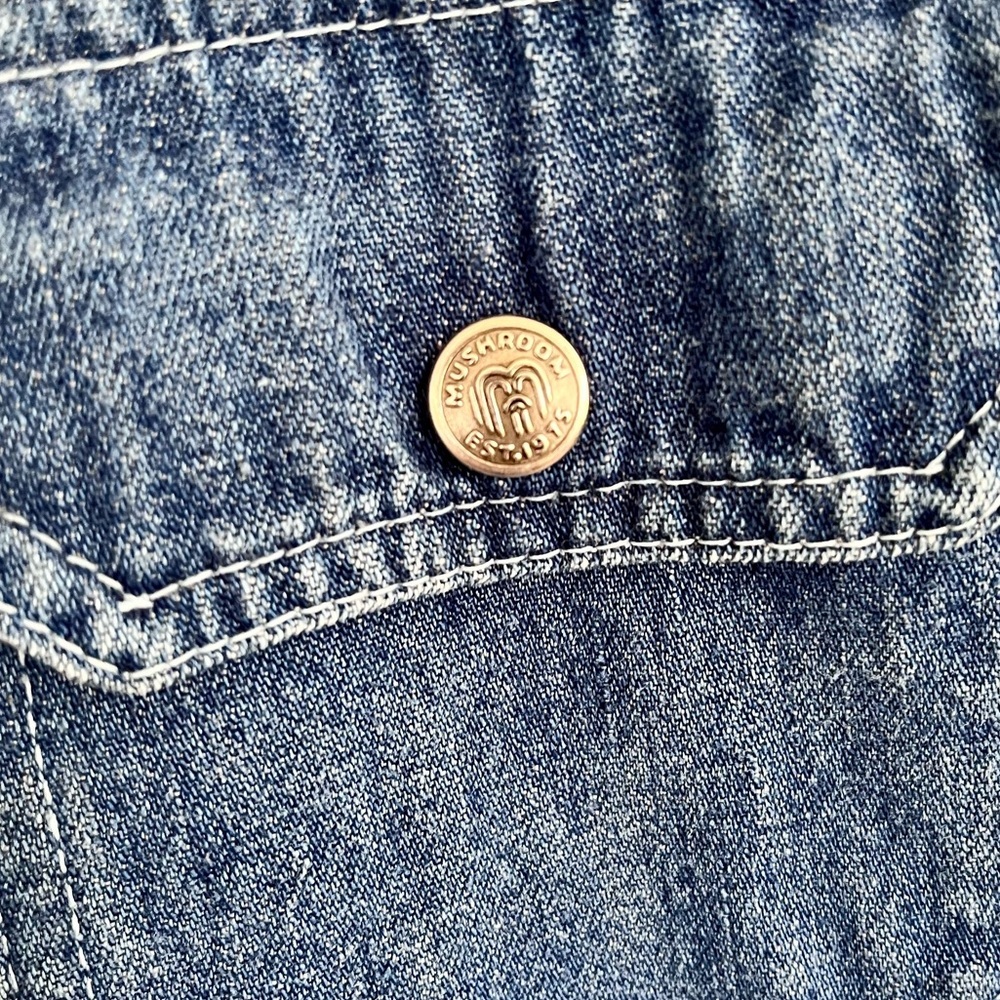 ❌SOLD❌ Vintage 1970s MUSHROOM Denim Button-Up w/ Waist Tie, SZ 11/12, EUC!!! - Picture 5 of 7